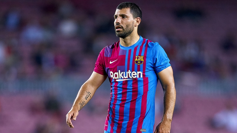 Aguero during the match against Alaves