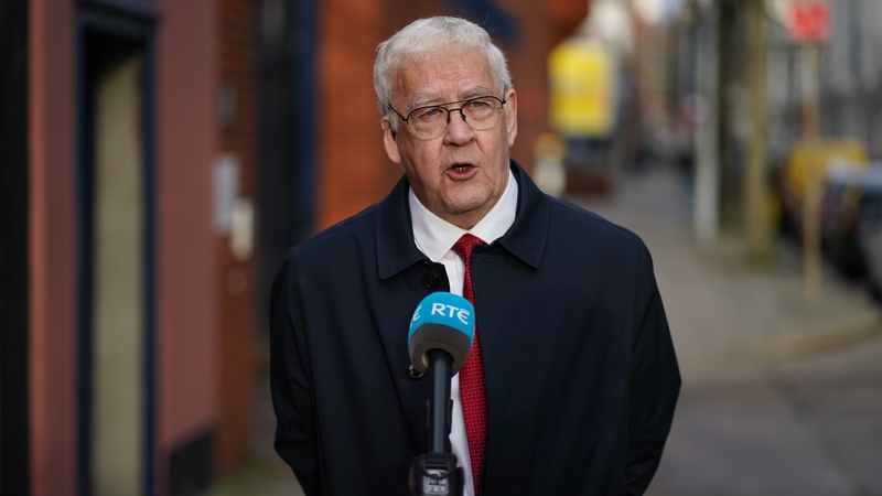 Francis McGuigan speaking to the media in Belfast today after the UK Supreme Court ruling