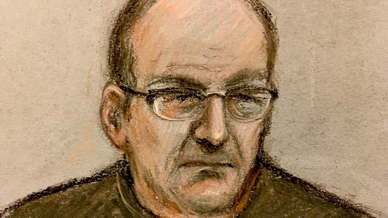 David Fuller as depicted in an artist's sketch by Elizabeth Cook when he appeared via video link at a UK court in December, 2020
