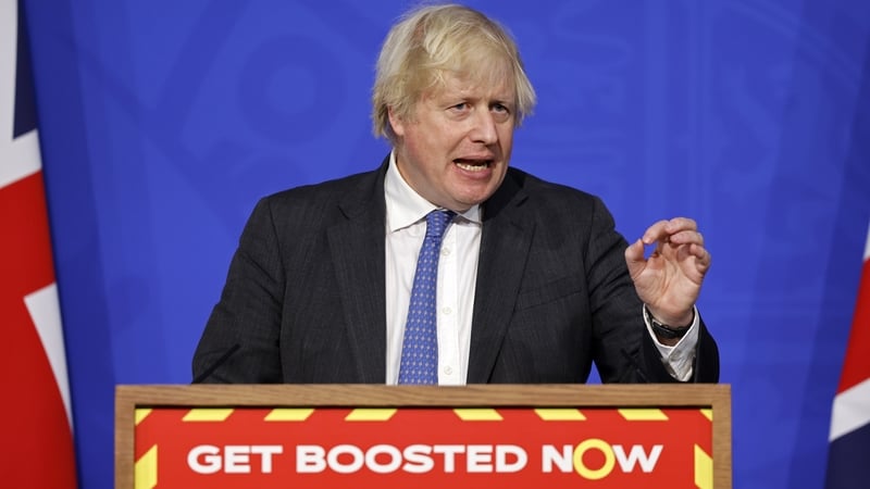 British Prime Minister Boris Johnson giving a press conference today