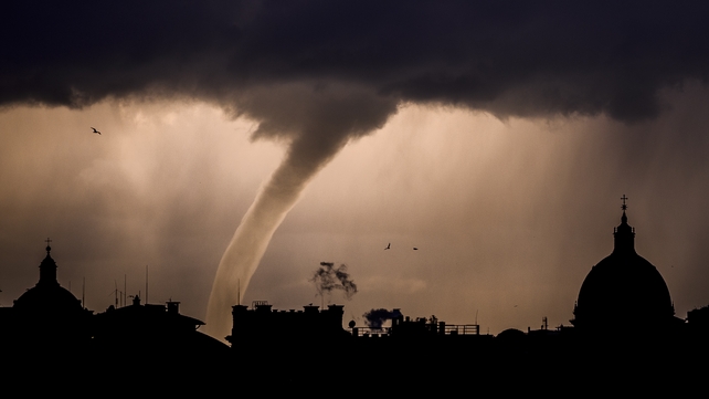 9 December: A tornado is seen in the sky over the city of Rome, Italy (Photo: Antonio Masiello)
