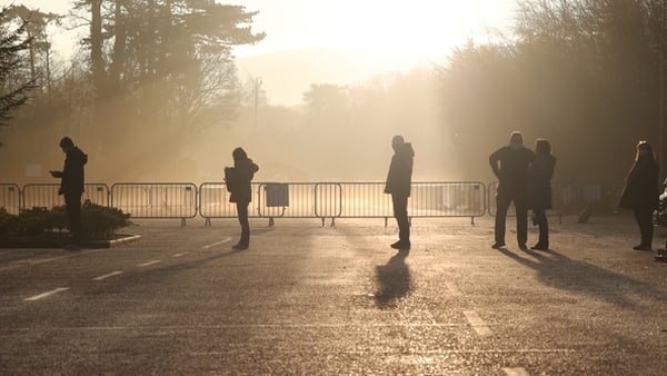 A queue for Covid vaccine booster jabs in Dublin in December 2021. Photo: Rolling News