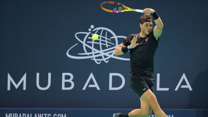 Rafael Nadal in action in Abu Dhabi over the weekend