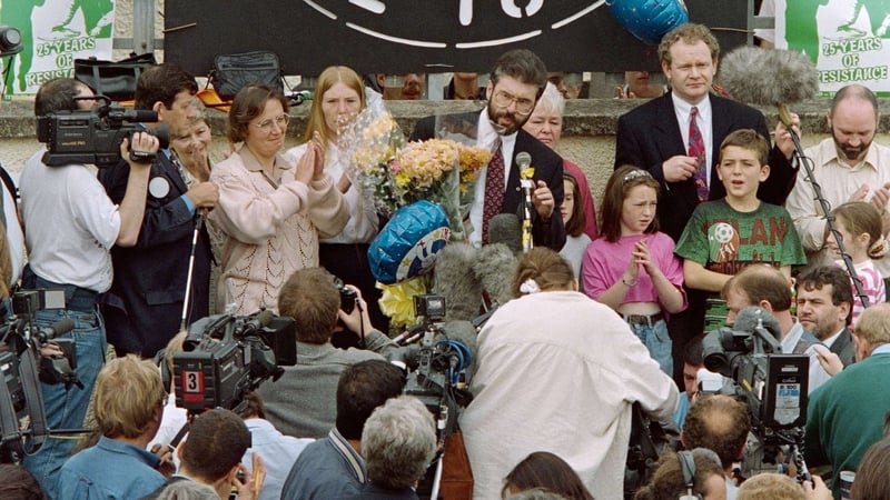 Gerry Adams and Martin McGuinness after the announcement of the IRA ceasefire in 1994