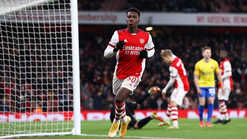 Eddie Nketiah took the match ball home following his triple