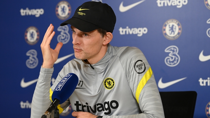 Thomas Tuchel addresses the media at Chelsea's training ground in Cobham