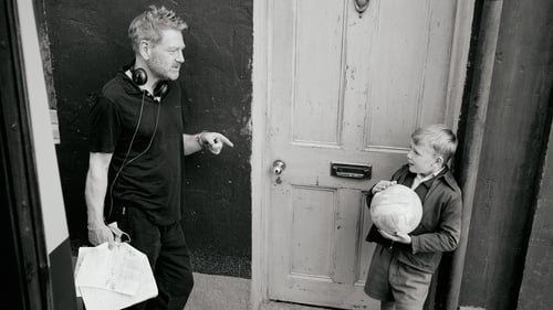 Kenneth Branagh and Belfast star Jude Hill on the set of Branagh's acclaimed semi-autobiographical film