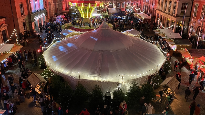 Festive atmosphere at Dublin Castle Christmas market