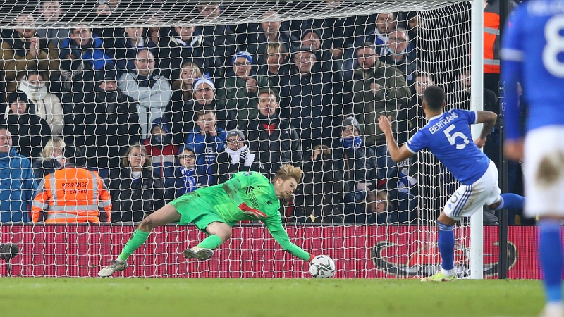 Caoimhin Kelleher gets down to save Ryan Bertrand's spot-kick