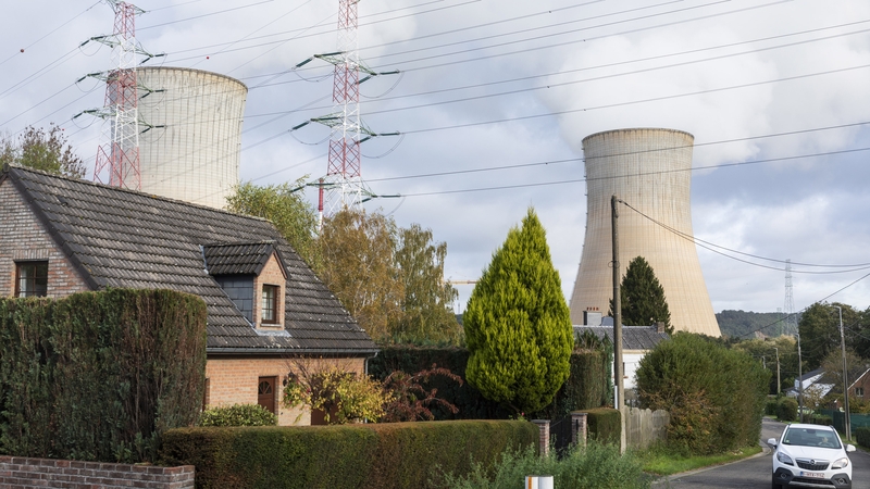 Cooling towers at the Tihange nuclear power station in Huy, Belgium