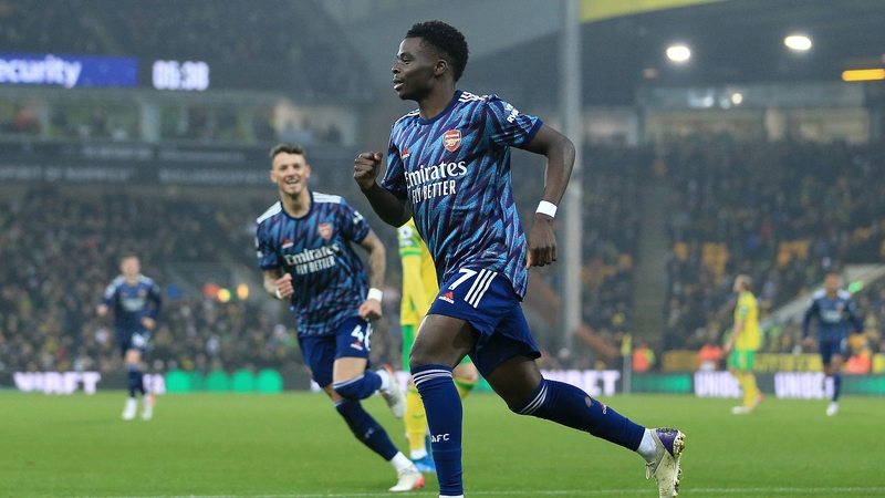 Bukayo Saka fired a brace