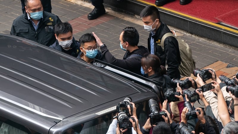 Patrick Lam of the Stand News being arrested yesterday