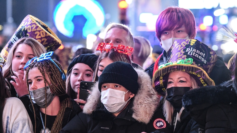 A smaller crowd than usual gathered in Times Square, New York City, for the festivities