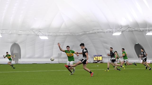 3 January: In the fantastic and futuristic setting of the NUI Galway Connacht GAA Air Dome, Sligo and Leitrim made history as the teams involved in the first-ever GAA senior inter-county fixture played indoors