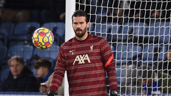 Alisson Becker will end his isolation period before the FA Cup tie against Shrewsbury