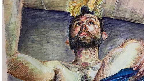 Detail from 'Putting on underpants' by Rory Draper (2021)
