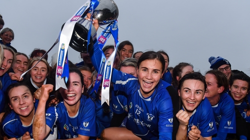 Raharney players celebrate with the cup