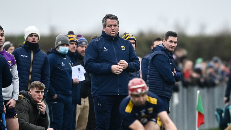 Egan watching Cathal Dunbar take a sideline cut on Sunday