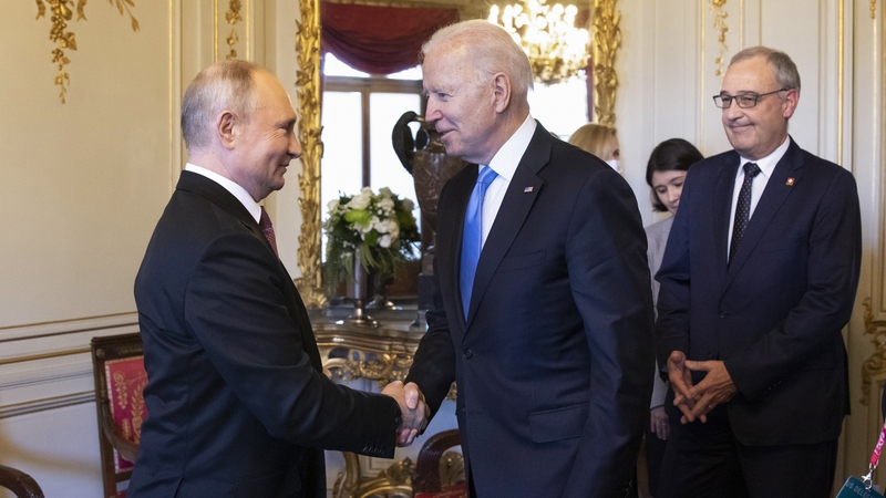 President Joe Biden and Russian President Vladimir Putin shake hands during the US-Russia summit on 16 June, 2021