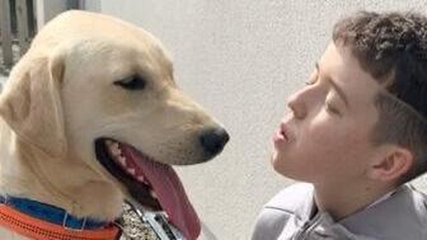 Cian Neary with his beloved dog Cooper