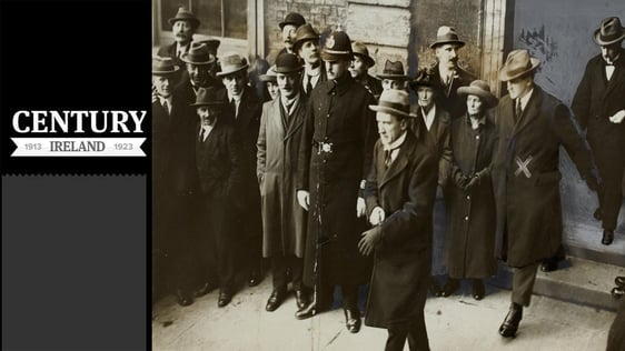 Century Ireland Issue 222 - Michael Collins, marked with an X, leaving Dublin Castle in 1922. Ahead…