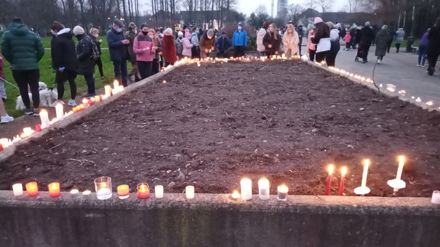 The scene in Tullamore as vigil got underway