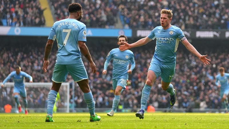 Kevin de Bruyne celebrates the winning goal