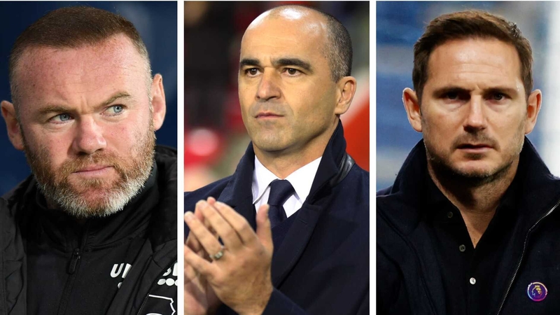 (L to R): Wayne Rooney, Roberto Martinez and Frank Lampard.