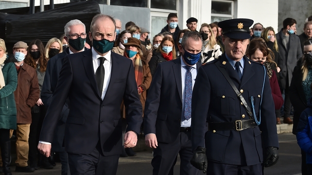 President Michael D Higgins, Taoiseach Micheál Martin, Justice Minister Helen McEntee and Minister for Education Norma Foley were also in attendance