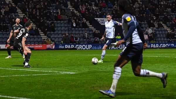 Preston North End's Alan Browne scores