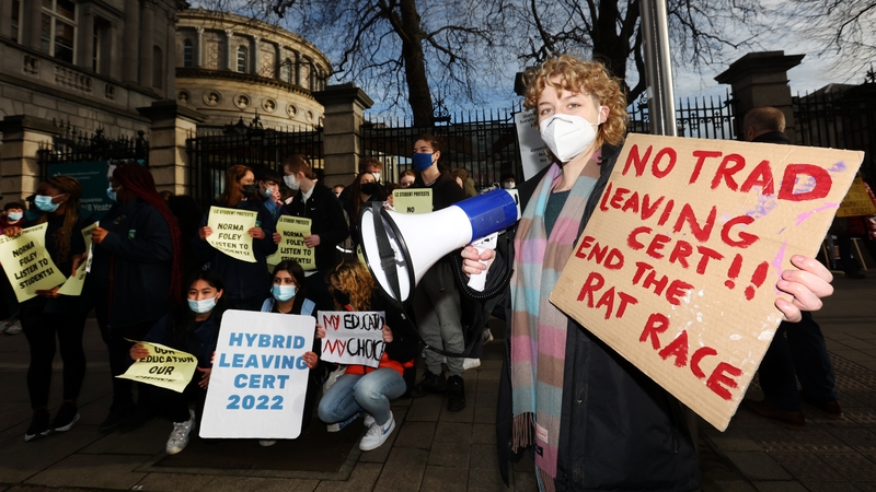 Students protesting today called for a fairer approach to assessment this year