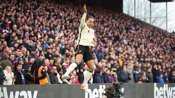 Virgil van Dijk celebrates Liverpool's opening goal
