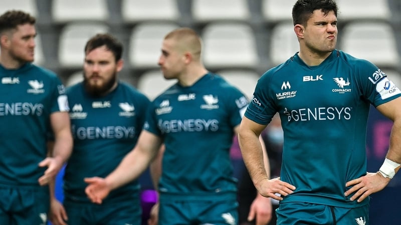 A dejected Dave Heffernan (right) after the final whistle