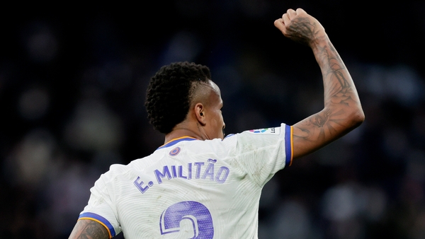 Militao celebrates his equaliser for Madrid