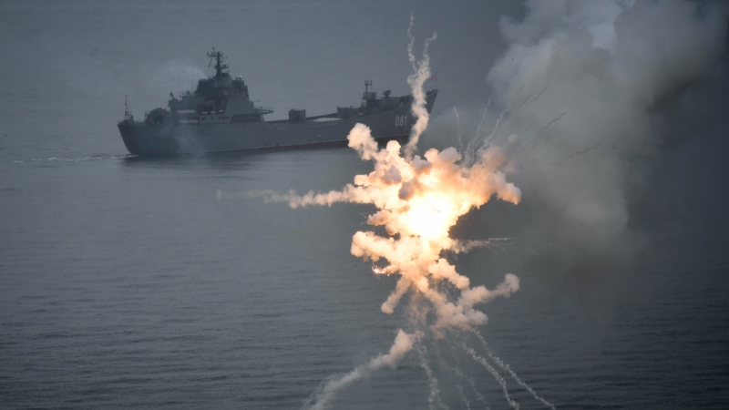 Russian naval units holding an exercise in October 2021. Photo: Yuri Smityuk/TASS via Getty Images
