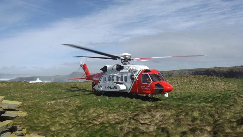 An Irish Coast Guard helicopter airlifted the man to hospital