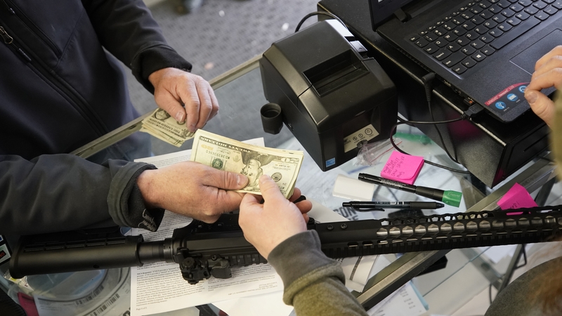 Firearms are prevalent in the US, where around 40% of adults live in a gun-owning household (File image)