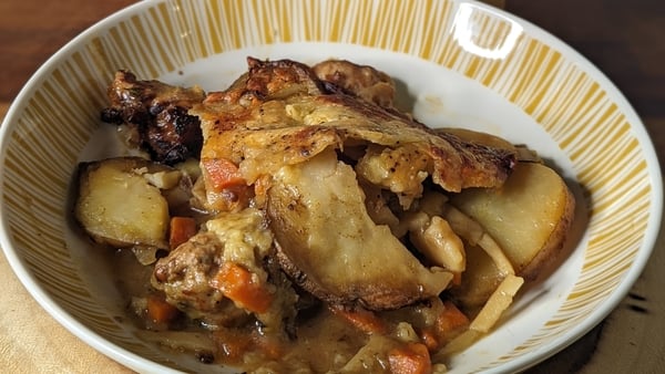 Kevin Dundon's cheesy sausage and potato gratin