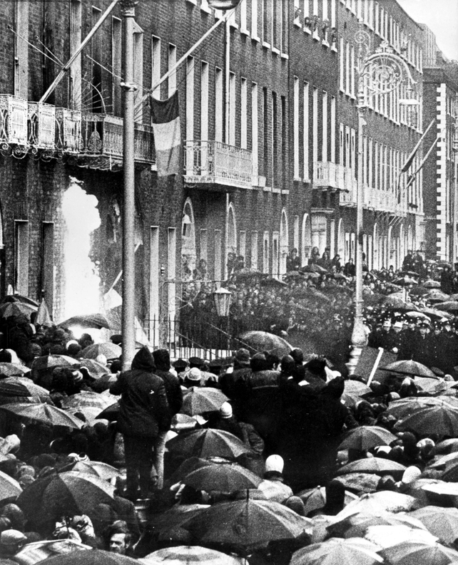 The British Embassy in Merrion Square, Dublin, was destroyed by fire in angry protests in the days following the Bloody Sunday massacre