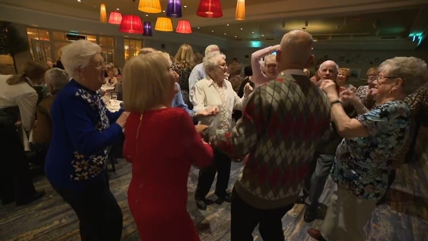 Party-goers on the dancefloor during the delayed Christmas celebration today