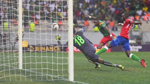 Karl Toko Ekambi steals in at the back post for his second goal of the game