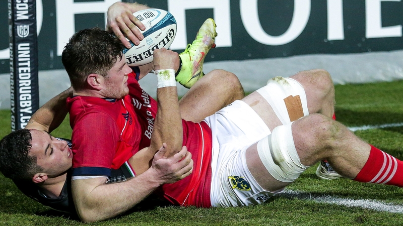 Munster captain Jack O'Donoghue scored the first of their five tries in Parma