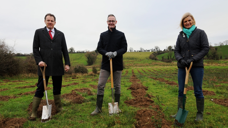 Minister for Agriculture, Food and the Marine Charlie McConalogue, Stephen Watkins, Managing Director, Boots Ireland and Minister of State for Land Use and Biodiversity, Pippa Hackett