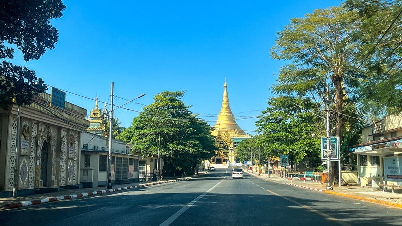 Empty roads in Yangon as locals staged a 'silent strike'