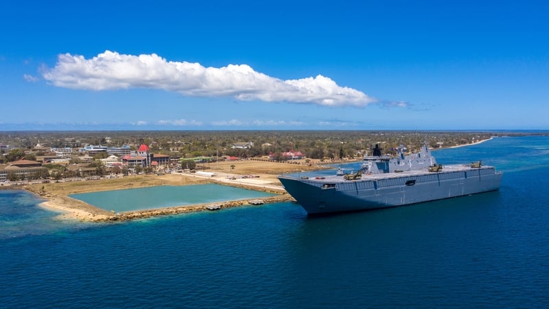 Navy ships from Australia, New Zealand, the US, France and Britain have delivered aid including drinking water, medical supplies and engineering equipment to Tonga since last month's volcanic eruption