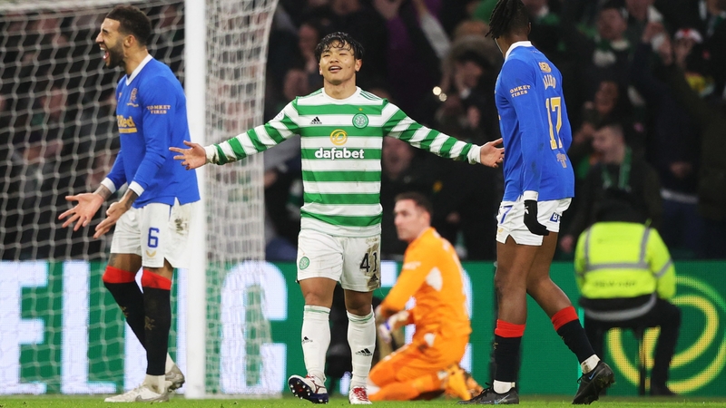 Reo Hatate celebrates after scoring to make it 2-0 Celtic
