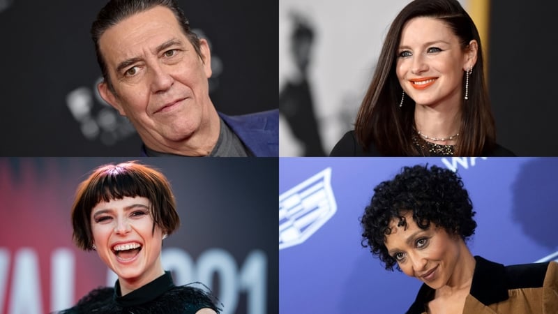 (Clockwise from top) Ciarán Hinds, Caitríona Balfe, Ruth Negga and Jessie Buckley