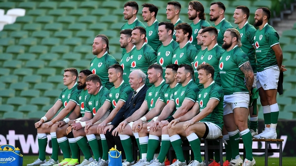 The Irish squad at the Aviva on Friday morning