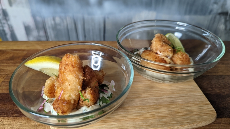 Kevin Aherne's scampi with spiced up tartare sauce