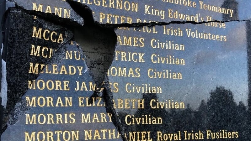 A sledgehammer is suspected to have been used to damage the wall